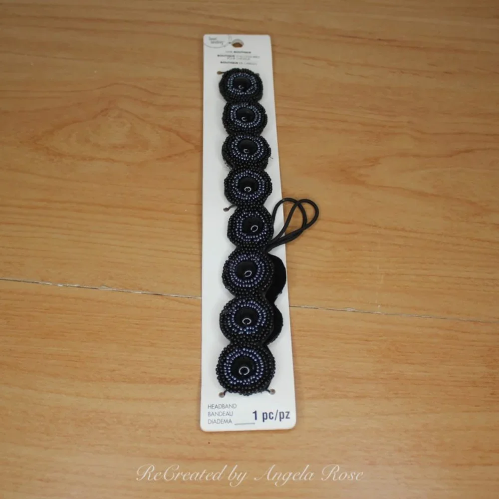 Black Beaded Headband